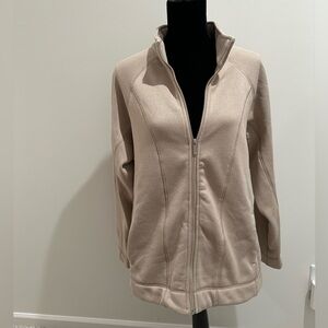 Women’s Christopher & Banks Tan Sweater Fleece Zip Up Jacket